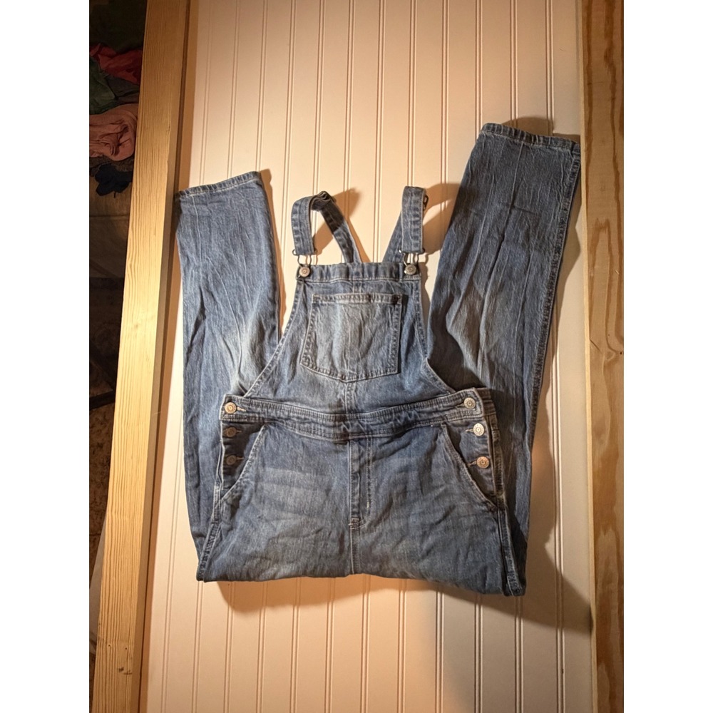Cat & Jack Kids XL 14-16 Straight Overall Denim Blue Jeans Distressed Stretch
